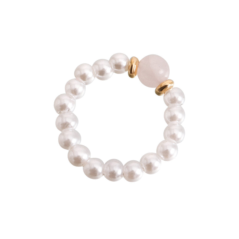 Elastic Beaded Pearl Finger Rings