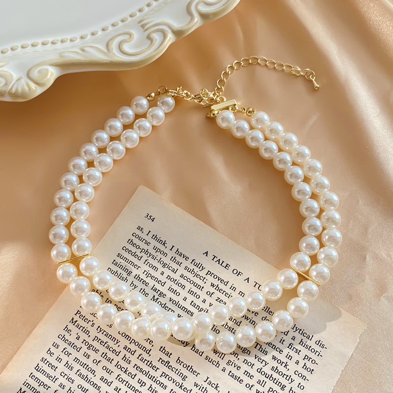 Handmade Artificial Pearl Beaded Necklace