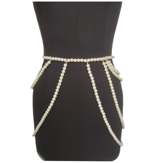Multi-Layer Pearl Belt New Bead Skirt Chain