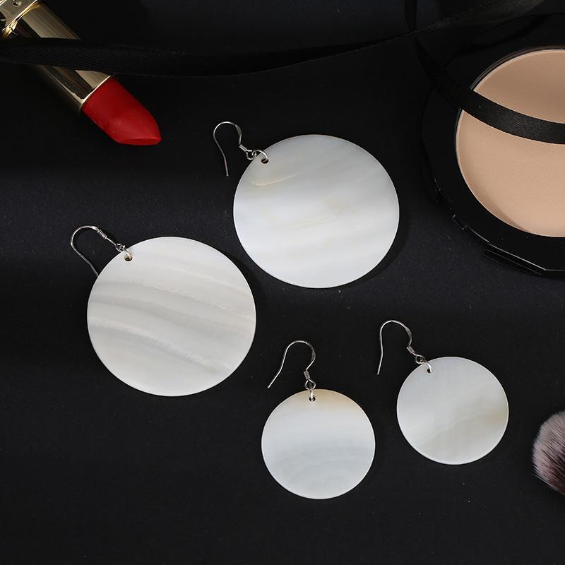 Natural White Shell Dangle Earrings