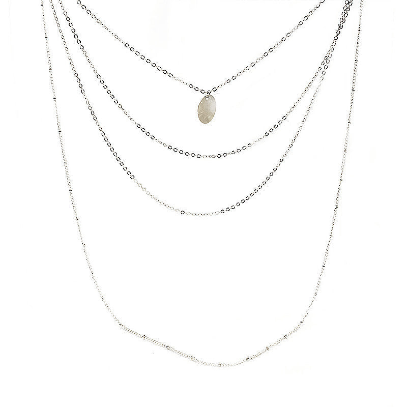 Link Chain Multi Layer Tassel Girls Pendant Necklace