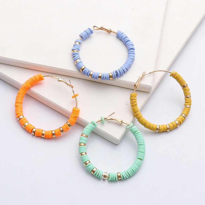 Handmade Lady Clay Hoop Earring