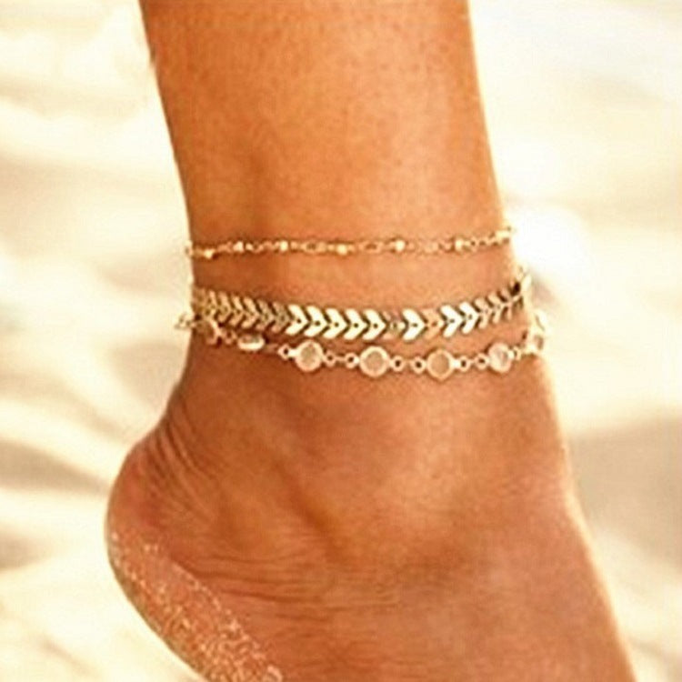 Crystal Anklet Set Simple Ankle for Women