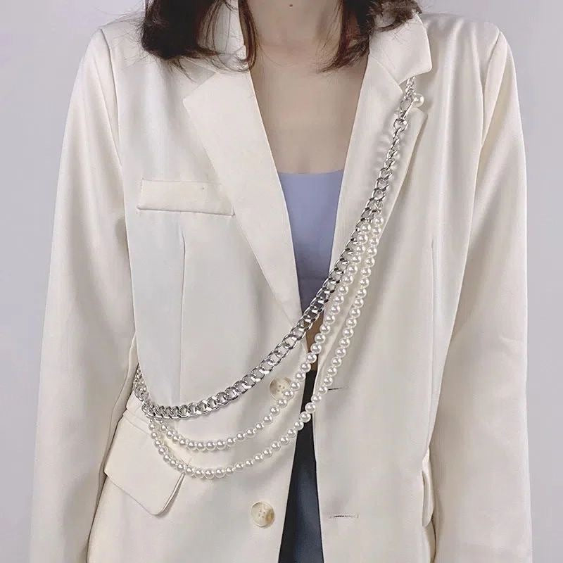 Multi-layer Chain Belt Pearl Layered Waist Chain