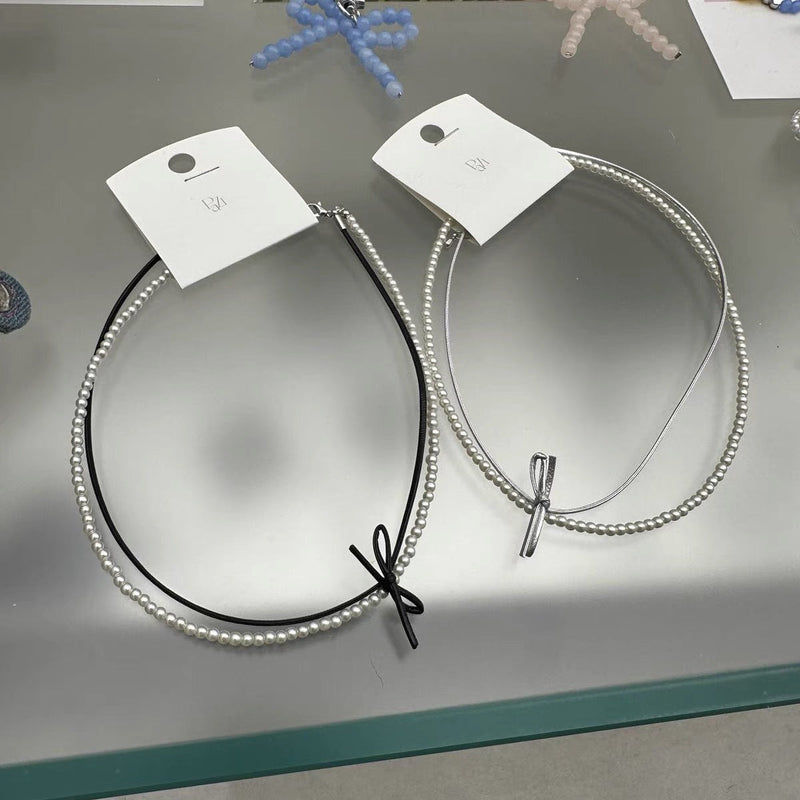 Fashion Beaded BowKnot Necklace