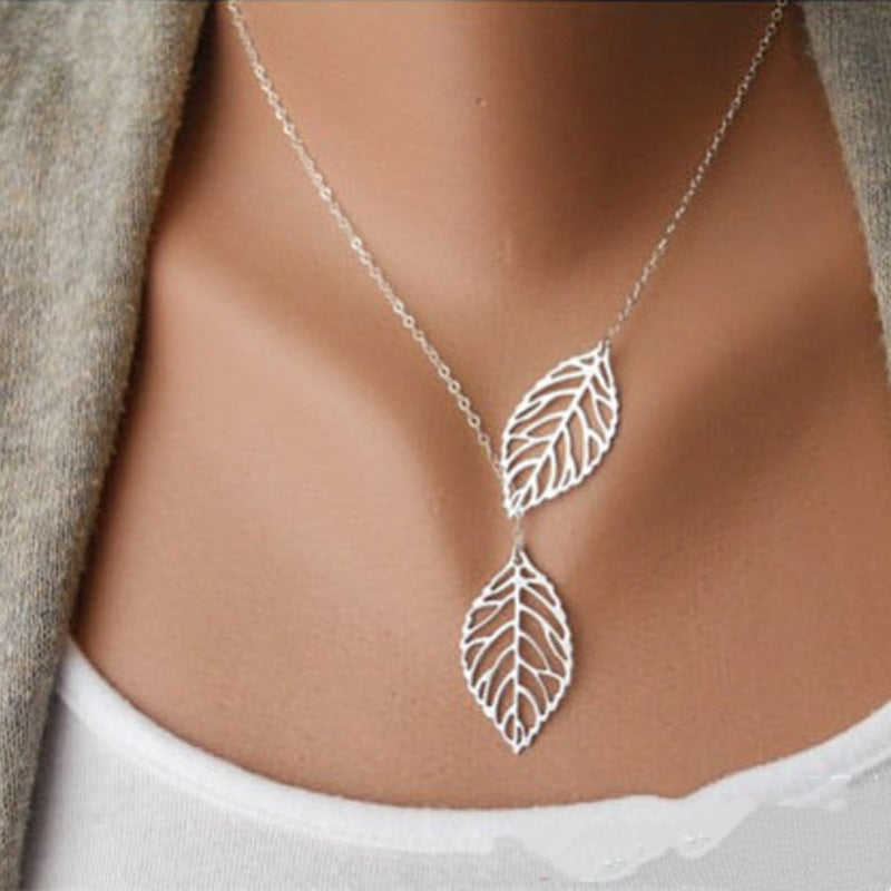 Two Leaves Leaf Necklaces