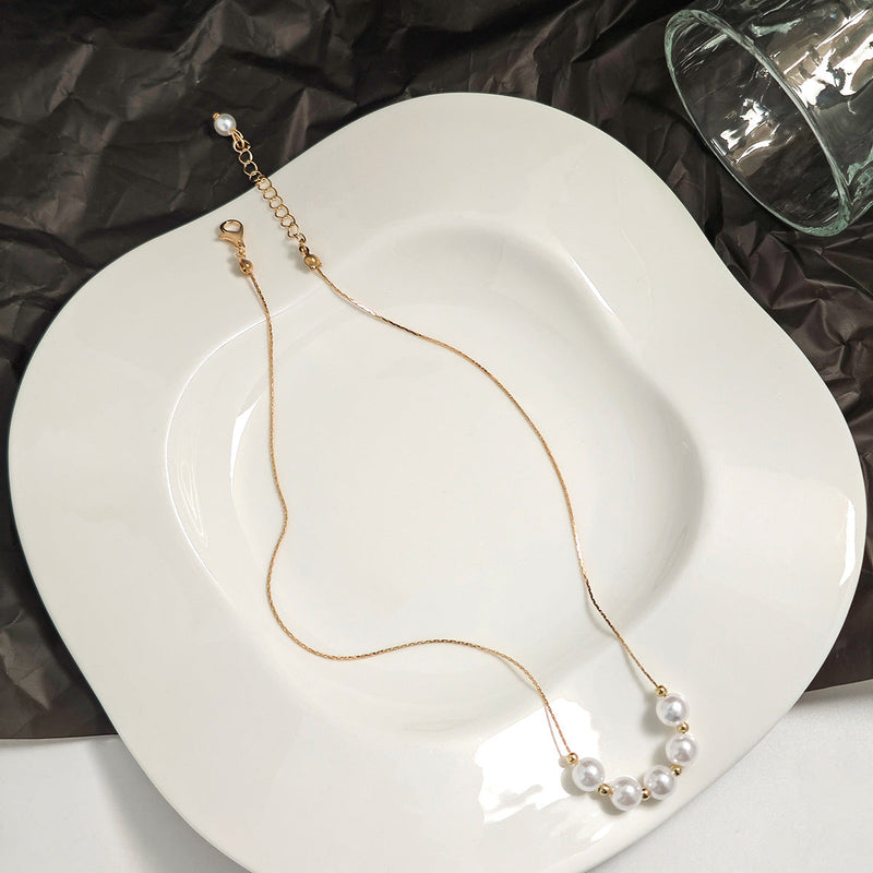White Pearl Bridal Necklace