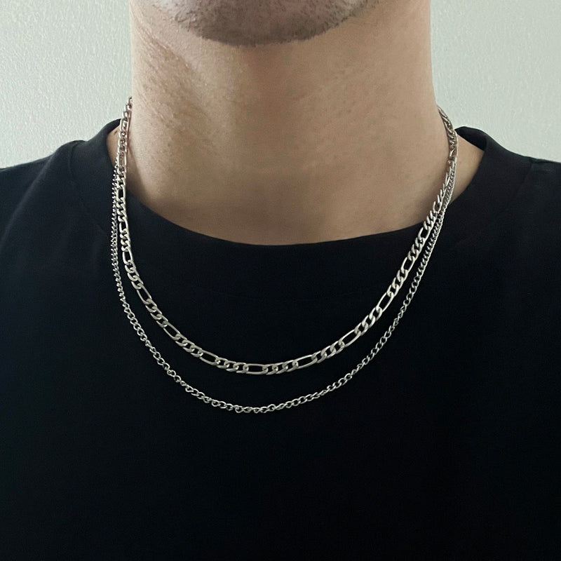 Multi Double 2 Layers Simple Chain Necklace