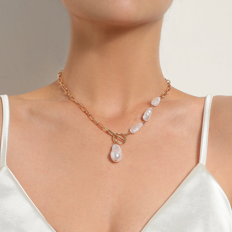 Baroque Pearl Chain Necklace