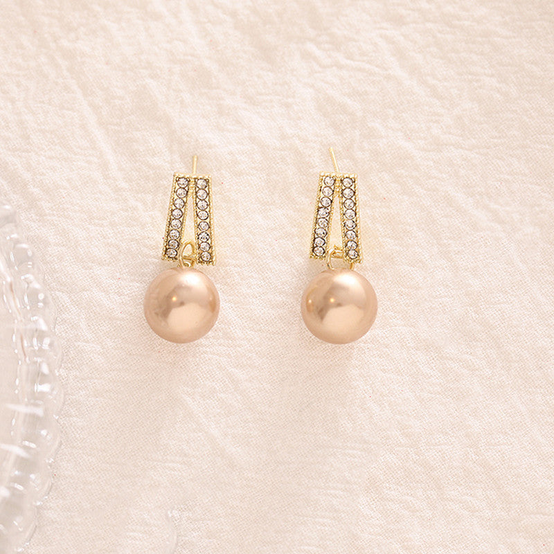 Imitate Pearl Geometric Earrings
