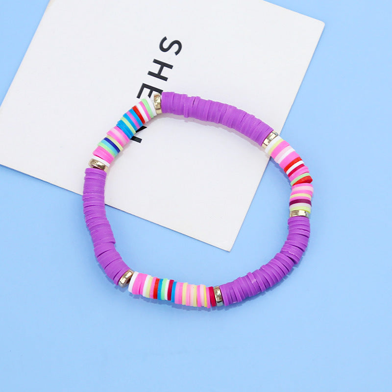 Polymer Clay Beads Bracelet Multicolor