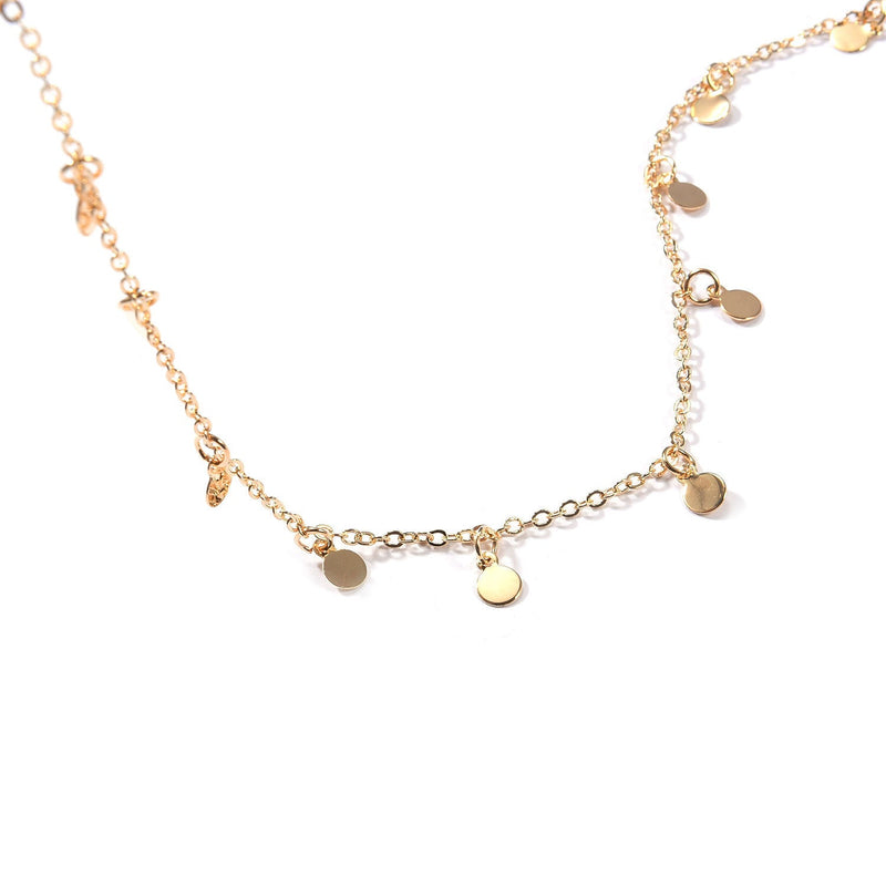 Geometric Round Disc Clavicle Pendant Chain Retro Necklace