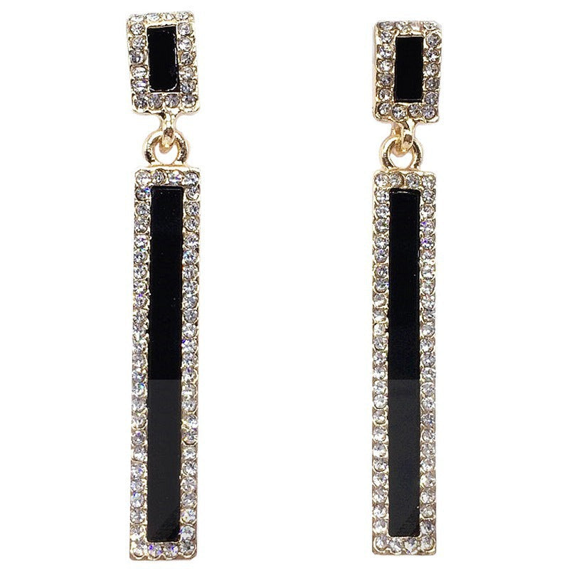 Geometric Long Earrings Rhinestone Women