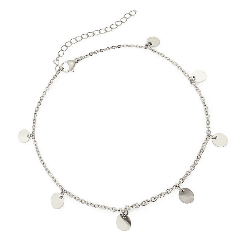 Disc Coin Pendant Ankle Chain