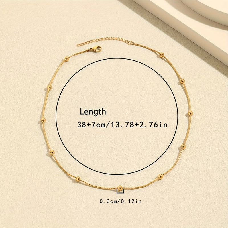 Beads Snake Bone Chain Necklace for Women