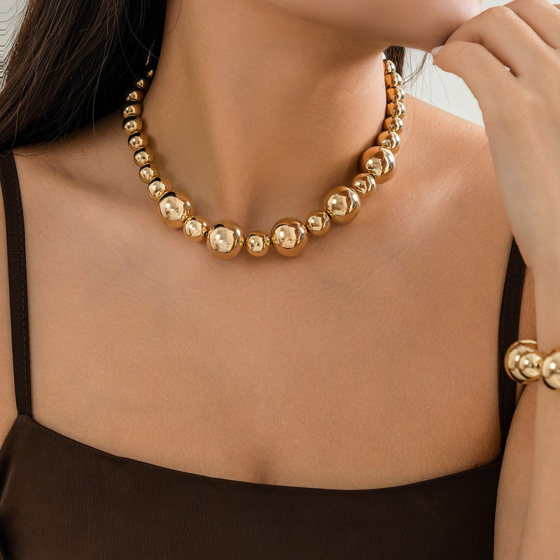 Large Pearl Bead Punk Choker Necklace