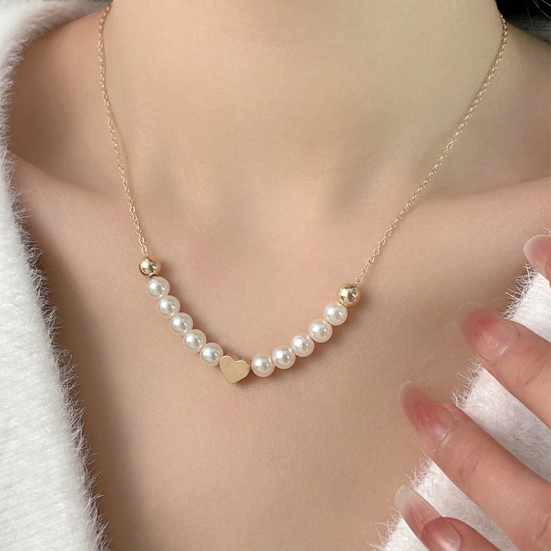 Heart Pendant Pearl Necklaces