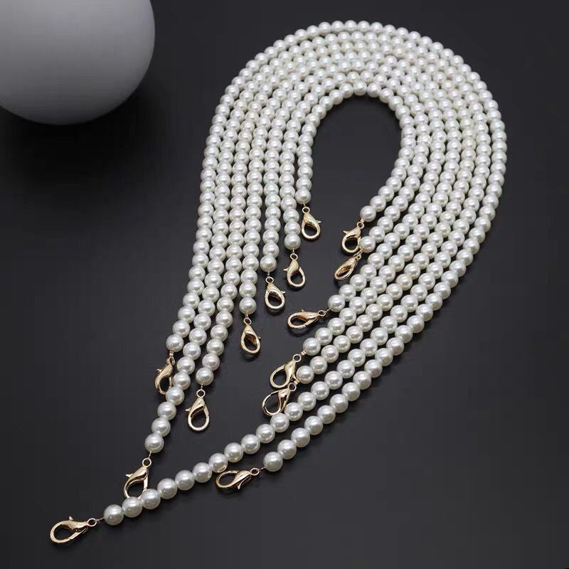 Pearls Beaded Women Lady Handbags Pearl Shoulder Hand Bag Purse Chain