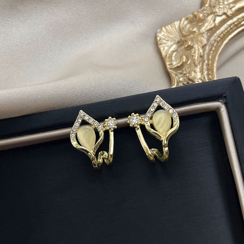 Geometric Opal Stud Earrings