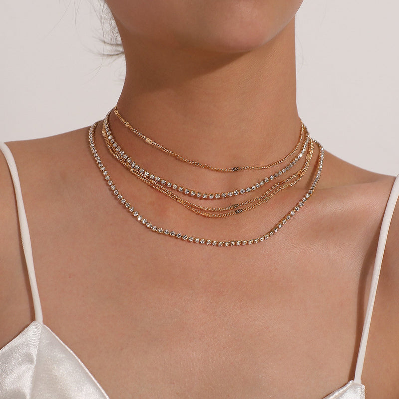 Stone Chain Layer Chain Necklace