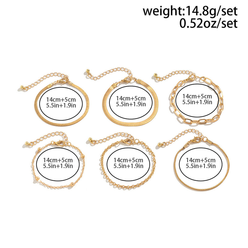 Paperclip Rope Box Chain Bracelet Set