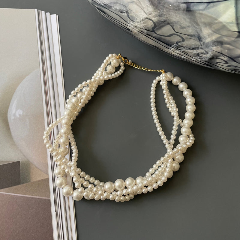 Simple Dainty Pearl Choker Necklaces for Women Trendy