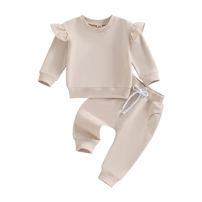 Autumn And Winter Boys Solid Color Long-sleeve Sweater Set Parent-child Children