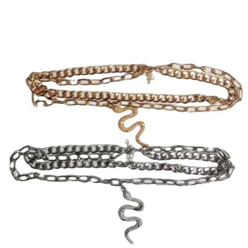 Multilayer Chain Snake Pendant Necklace