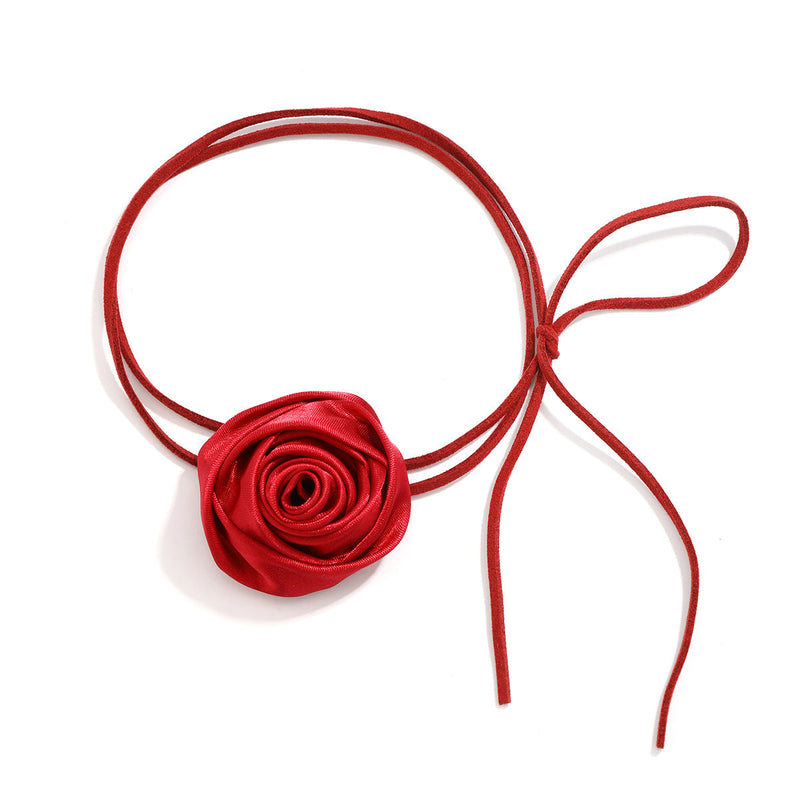 Rose Vintage Choker Necklace Elegant Fabric