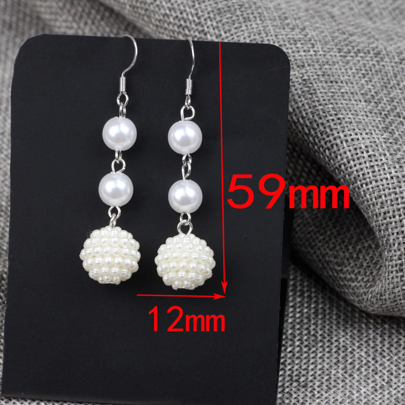 Elegant Women Long Tassel Pearl Earrings