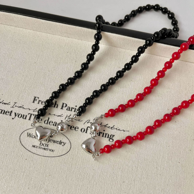 Magnetic Attraction Black Crystal Beads Fashion Chains Necklaces