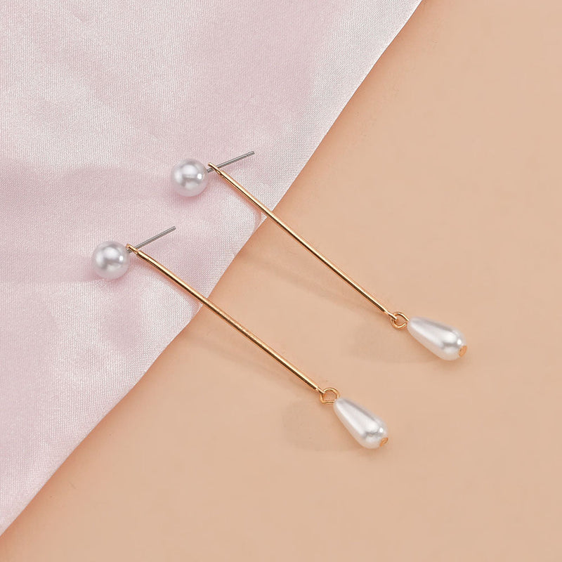 Imitation Pearl Tassel Earrings