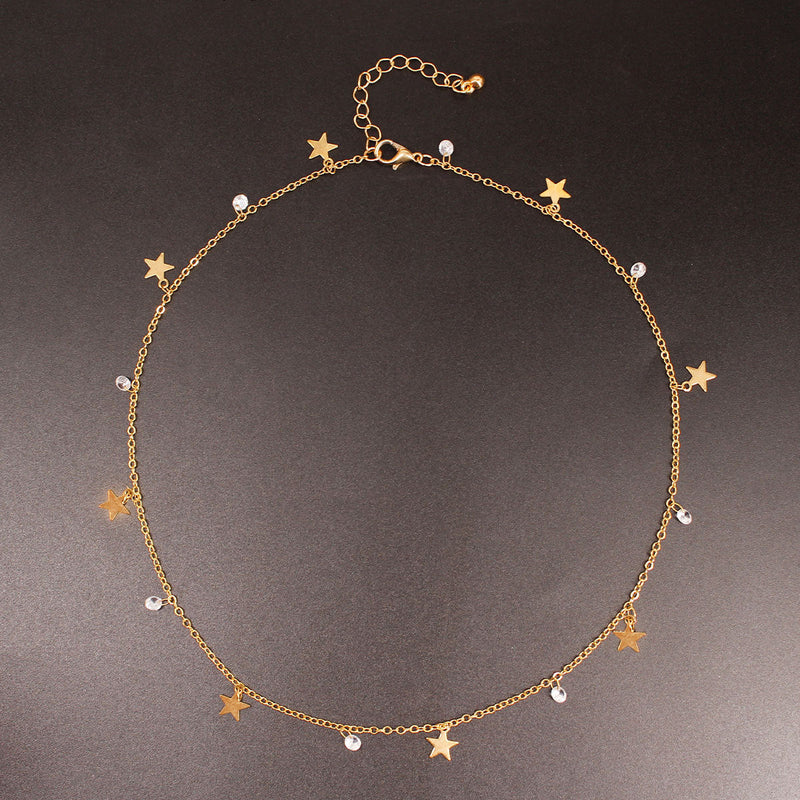Multi Star Stone Charms Jewelry Necklace