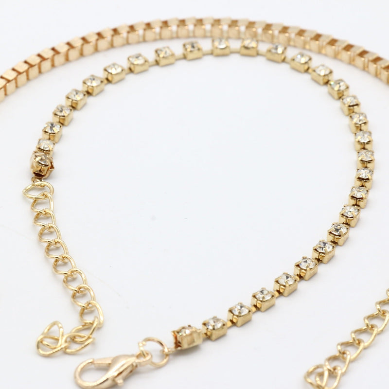 Rectangle Link Chain Bracelet Set