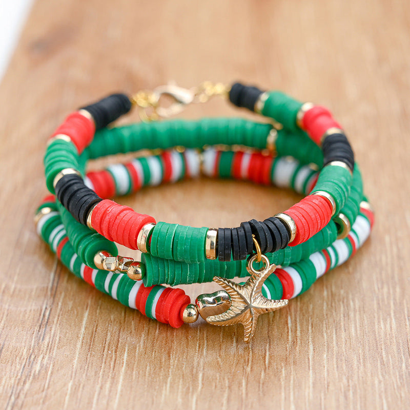 Bohemian Beaded Stretch Bracelets Colors Clay Beads