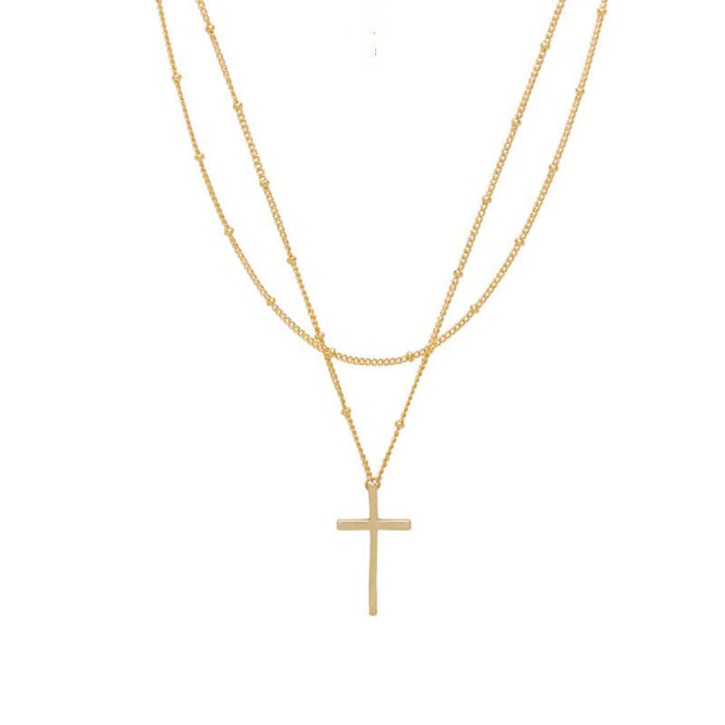 Multi Layered Cross Pendant Necklace for Women