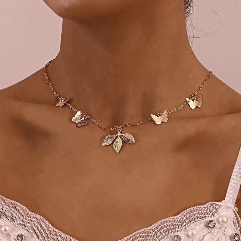 butterfly Pendant Necklace for Women