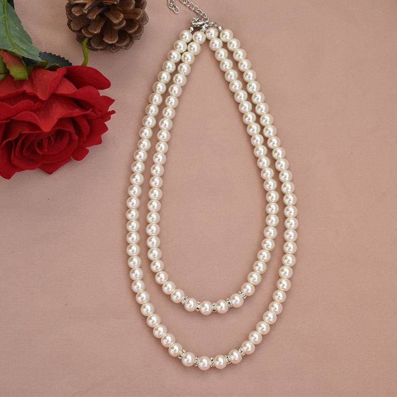 Costume Jewelry Long Faux Pearls Necklace