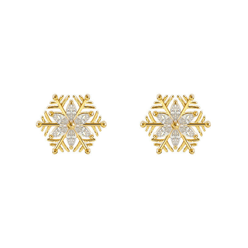 Snowflake Rhinestone Stud Earring