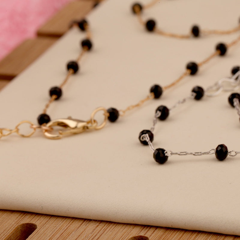 Black Crystal Necklace for Women
