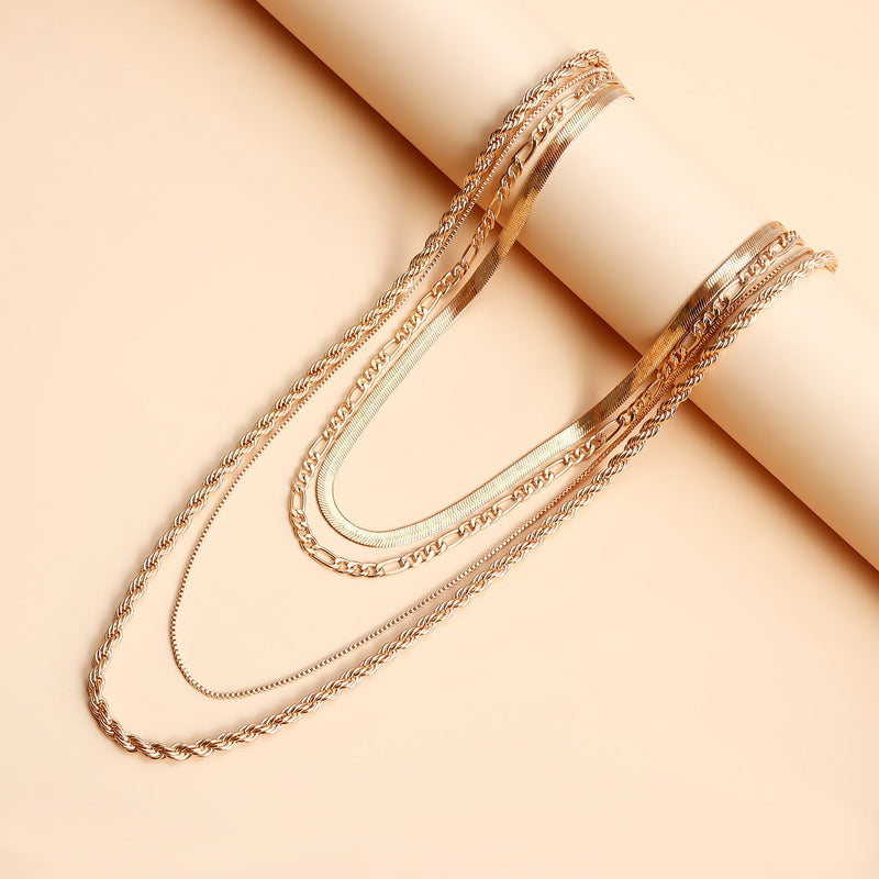 Multi layer Chain Necklace Punk Popular Short Choker