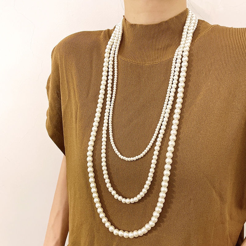 Elegant Multi-Layer Pearl Beaded Necklace
