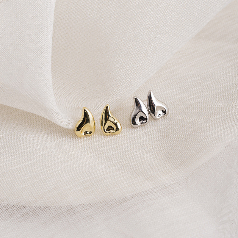 Geometric Waterdrop Hammered Earring