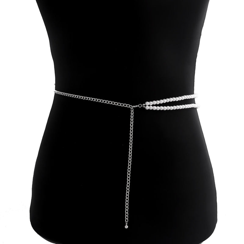 Pearl Beads Waist Chain Layered Belly Chains Rave Body Jewelry