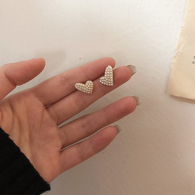 Heart Pearl Earrings