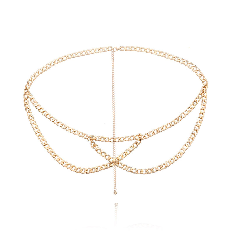 Women Simple Body Jewelry Multi-Layered Chain Body Belt Chain