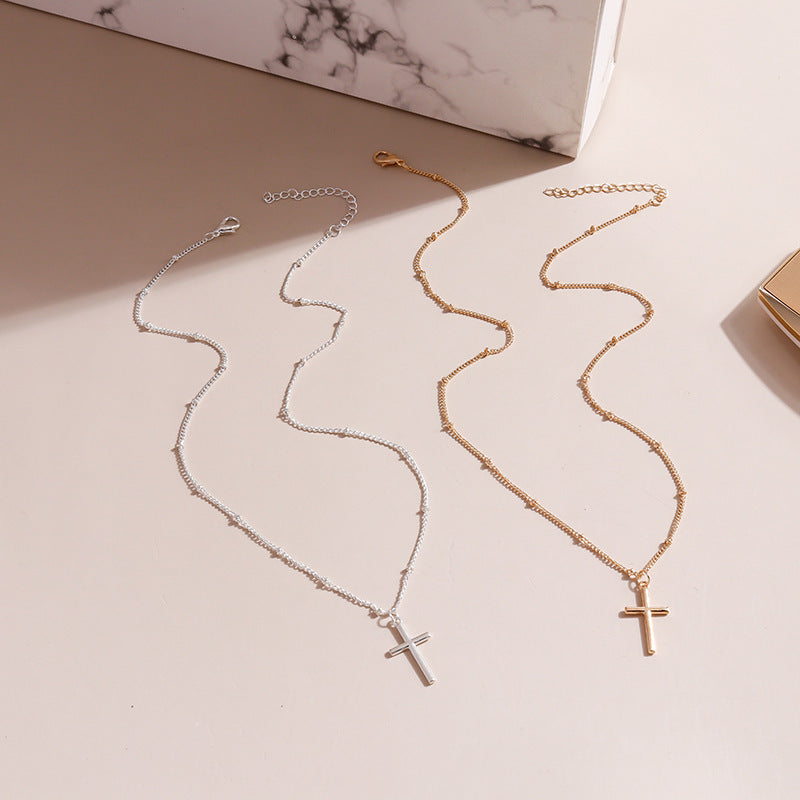 Fashion Cross Plain Pendant Necklace