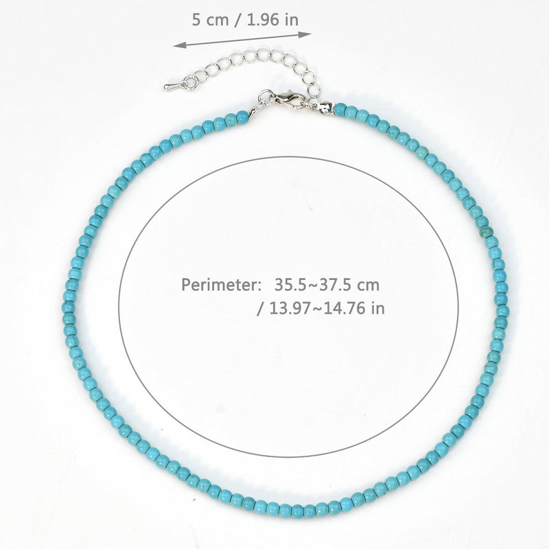 Turquoise Beaded Choker Necklace