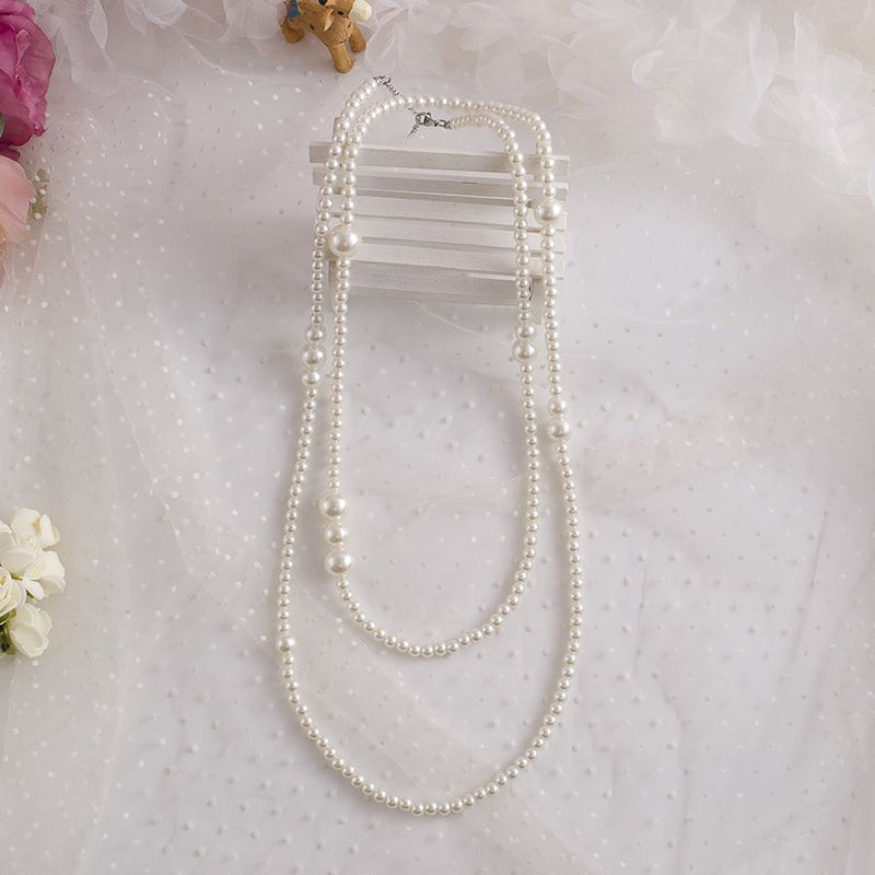 Vintage Simple Sweater Chain Classic Style Long Pearl Necklace