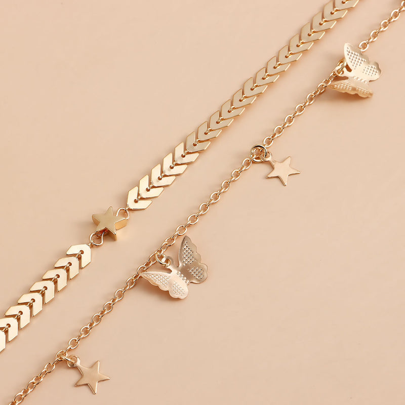 Multi-Layer Butterfly Pendant Necklace